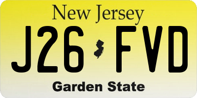 NJ license plate J26FVD