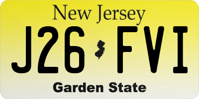 NJ license plate J26FVI
