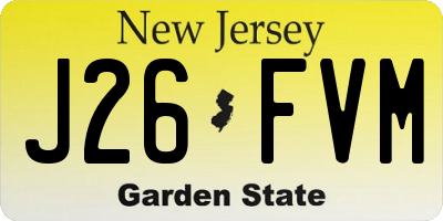 NJ license plate J26FVM