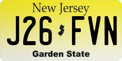 NJ license plate J26FVN