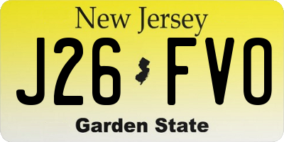NJ license plate J26FVO