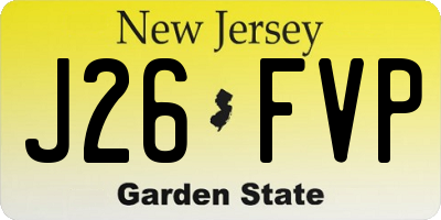 NJ license plate J26FVP