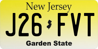 NJ license plate J26FVT