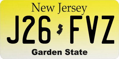 NJ license plate J26FVZ