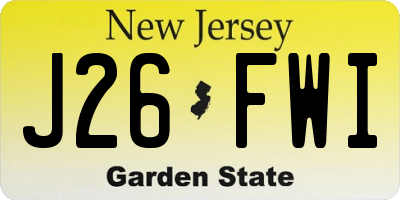 NJ license plate J26FWI