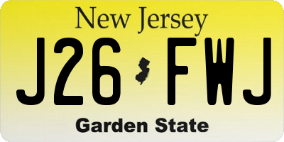 NJ license plate J26FWJ