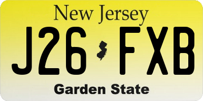 NJ license plate J26FXB
