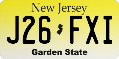 NJ license plate J26FXI