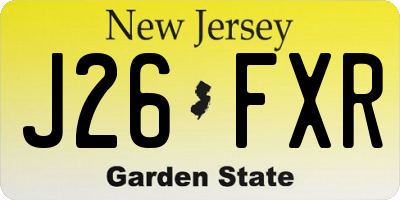 NJ license plate J26FXR