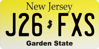 NJ license plate J26FXS