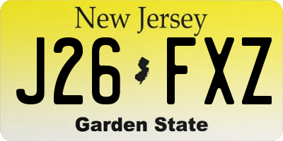 NJ license plate J26FXZ