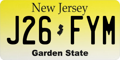 NJ license plate J26FYM