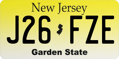 NJ license plate J26FZE
