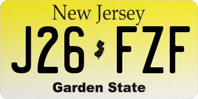 NJ license plate J26FZF