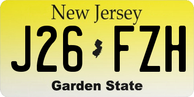 NJ license plate J26FZH