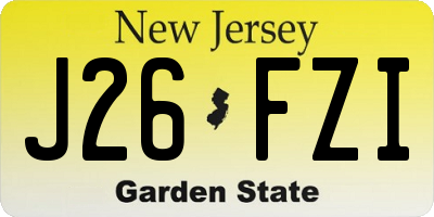 NJ license plate J26FZI