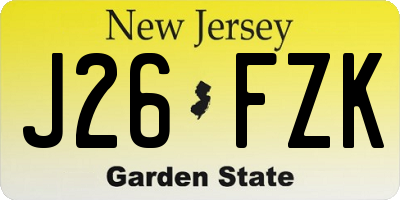 NJ license plate J26FZK