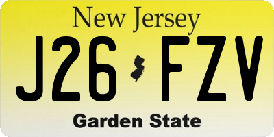 NJ license plate J26FZV