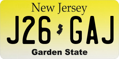 NJ license plate J26GAJ