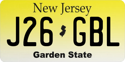 NJ license plate J26GBL