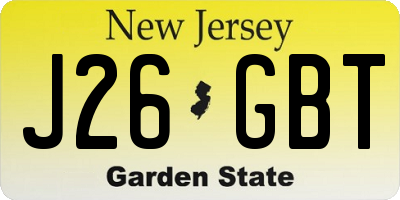 NJ license plate J26GBT