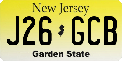 NJ license plate J26GCB