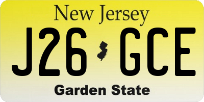 NJ license plate J26GCE