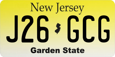 NJ license plate J26GCG