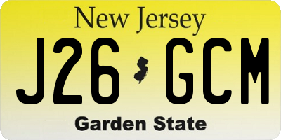 NJ license plate J26GCM
