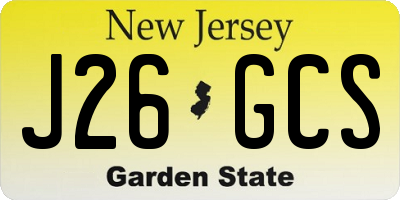 NJ license plate J26GCS