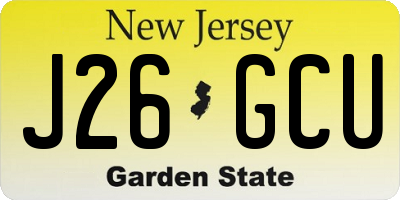 NJ license plate J26GCU