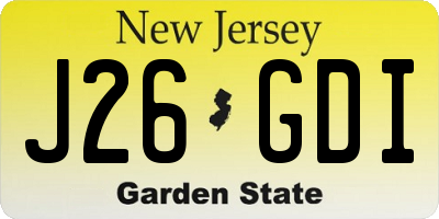 NJ license plate J26GDI