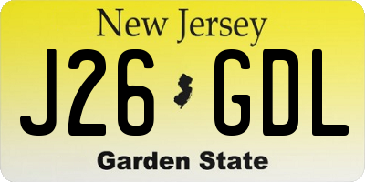 NJ license plate J26GDL