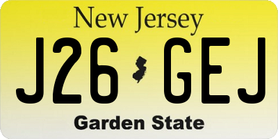 NJ license plate J26GEJ