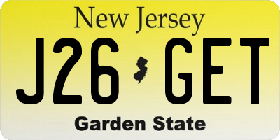 NJ license plate J26GET