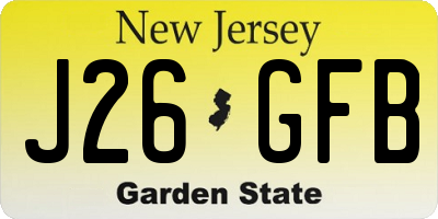NJ license plate J26GFB