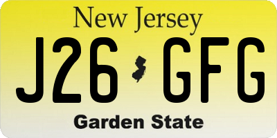 NJ license plate J26GFG