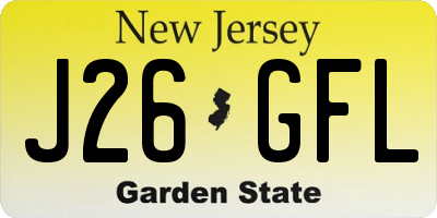 NJ license plate J26GFL