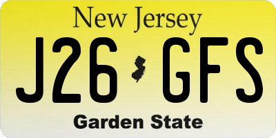 NJ license plate J26GFS