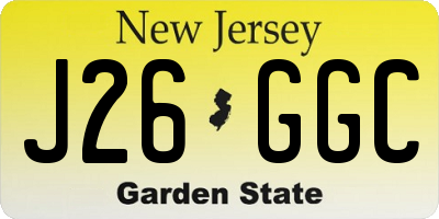 NJ license plate J26GGC