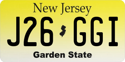 NJ license plate J26GGI