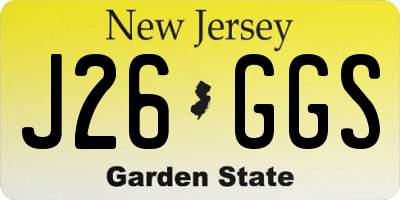 NJ license plate J26GGS