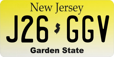 NJ license plate J26GGV
