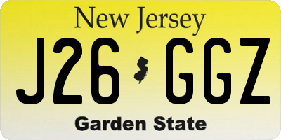 NJ license plate J26GGZ