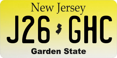 NJ license plate J26GHC