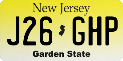 NJ license plate J26GHP