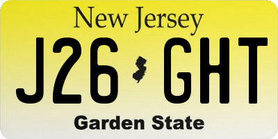NJ license plate J26GHT