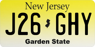 NJ license plate J26GHY