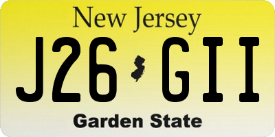 NJ license plate J26GII