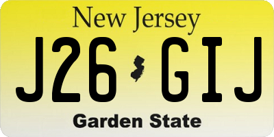 NJ license plate J26GIJ